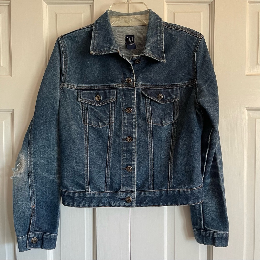 Vintage Gap Distressed Denim Jacket, Y2K, Size M, EUC